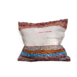 Housse de coussin artisanale en coton recyclé tissé main
