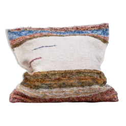 Housse de coussin artisanale en coton recyclé tissé main