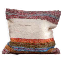 Housse de coussin artisanale en coton recyclé tissé main
