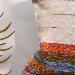 Housse de coussin artisanale en coton recyclé tissé main