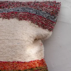 Housse de coussin artisanale en coton recyclé tissé main