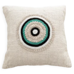 Housse de coussin Aussa avec deco en coquillages
