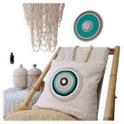Housse de coussin Aussa avec deco en coquillages