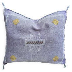 Housse de coussin en soie marocaine faite main, motif cactus
