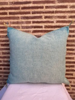 Housse de coussin en soie marocaine faite main, motif cactus