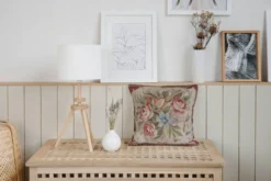Housse de coussin en tapisserie tissée à la main style français Aubusson bouquet de roses florales
