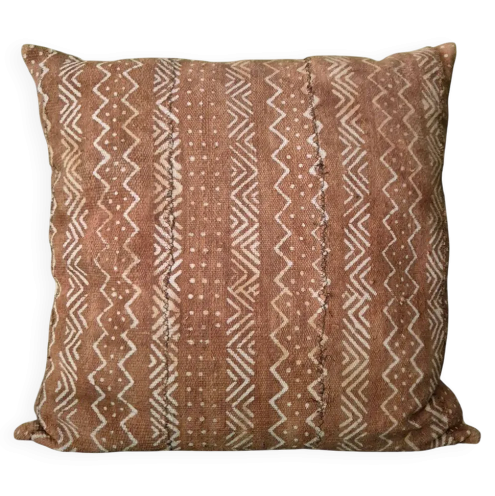Housse de coussin en tissu bogolan ancien