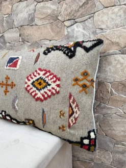 Housse de coussin faite main | Coussin Kilim bohème | Décoration berbère ma