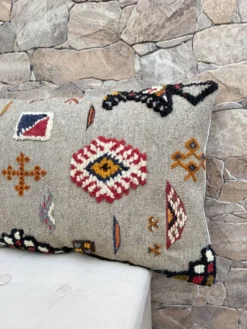 Housse de coussin faite main | Coussin Kilim bohème | Décoration berbère ma