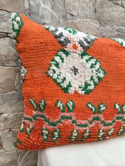 Housse de coussin Kilim berbère vintage : Coussin en laine marocaine