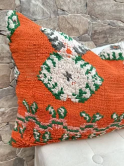 Housse de coussin Kilim berbère vintage : Coussin en laine marocaine