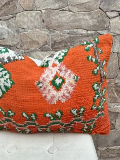 Housse de coussin Kilim berbère vintage : Coussin en laine marocaine