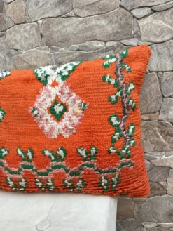 Housse de coussin Kilim berbère vintage : Coussin en laine marocaine