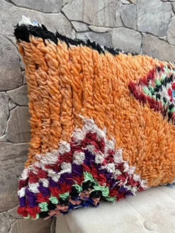 Housse de coussin Kilim berbère vintage : Coussin en laine marocaine