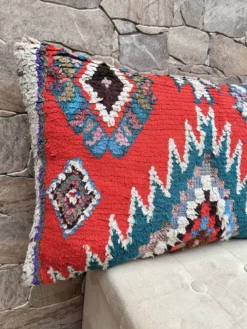 Housse de coussin Kilim berbère vintage : Coussin en laine marocaine
