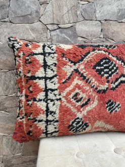 Housse de coussin Kilim berbère vintage : Coussin en laine marocaine