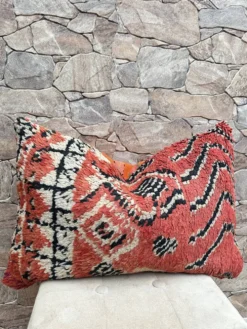 Housse de coussin Kilim berbère vintage : Coussin en laine marocaine