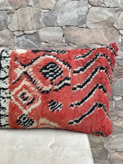 Housse de coussin Kilim berbère vintage : Coussin en laine marocaine