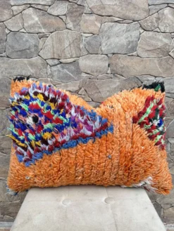 Housse de coussin Kilim berbère vintage : Coussin en laine marocaine
