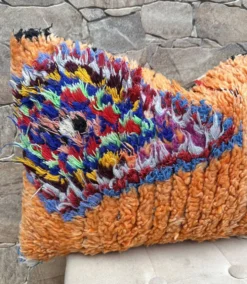Housse de coussin Kilim berbère vintage : Coussin en laine marocaine