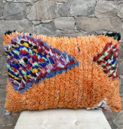 Housse de coussin Kilim berbère vintage : Coussin en laine marocaine