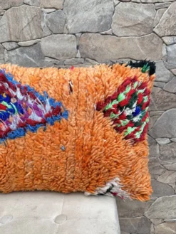 Housse de coussin Kilim berbère vintage : Coussin en laine marocaine