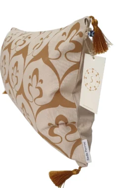 Housse de coussin ottoman beige / ocre havane - 30 x 50