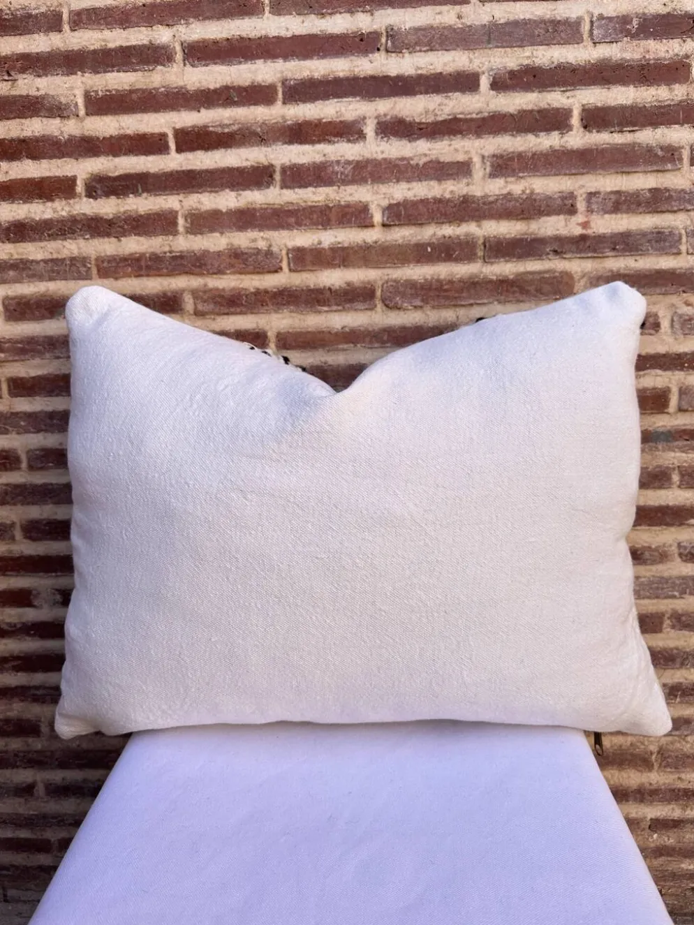 Housse de coussin rectangulaire berbère Zanfi - Fait main - 100 % laine