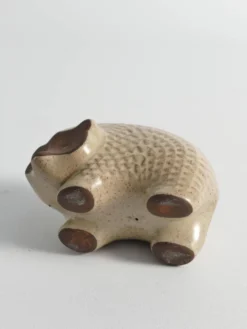 Hérisson en céramique à motif zigzag moderne scandinave, années 1960