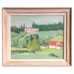 Huile sur bois post-impressionniste encadrée