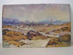 Huile sur panneau bord de mer signé Charlotte Viard