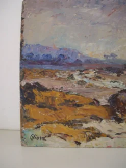 Huile sur panneau bord de mer signé Charlotte Viard