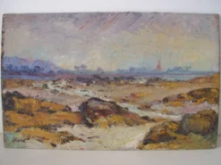 Huile sur panneau bord de mer signé Charlotte Viard