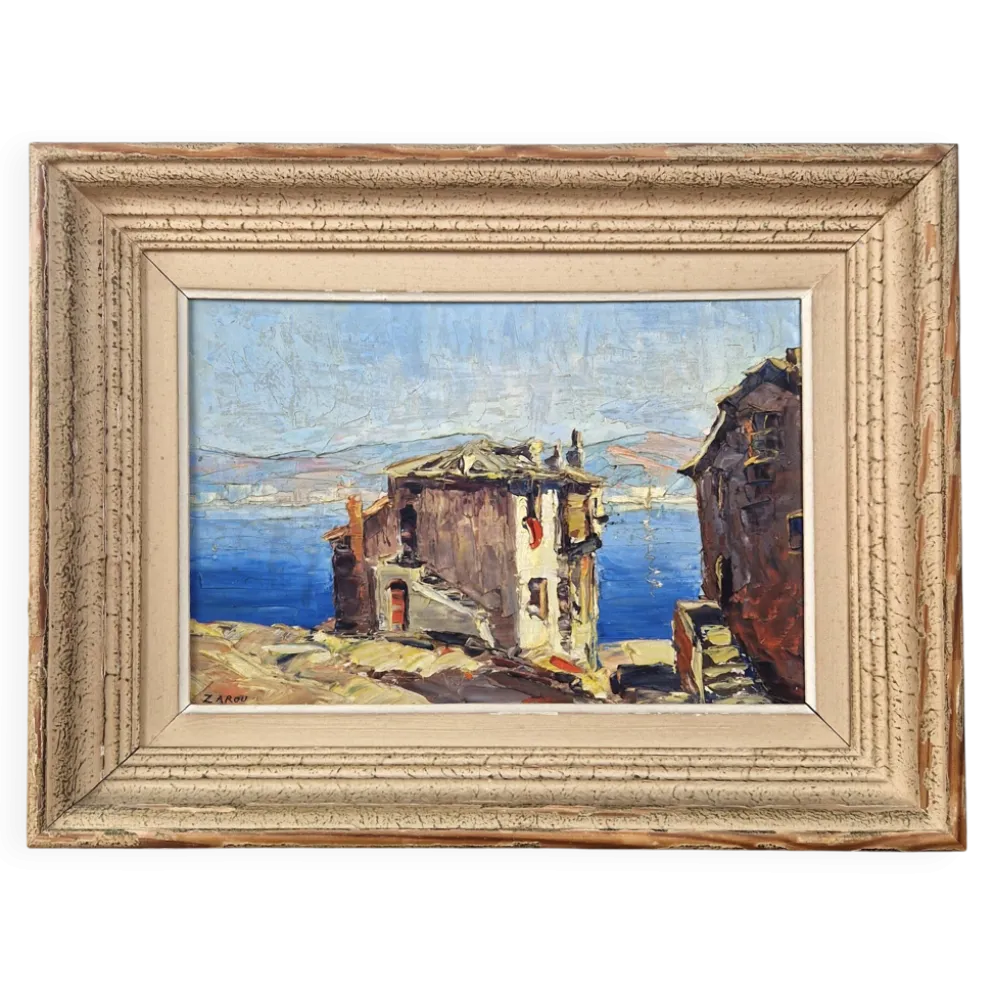 Huile sur panneau Gerard Cardella dit ZAROU tableau signé par l'artiste