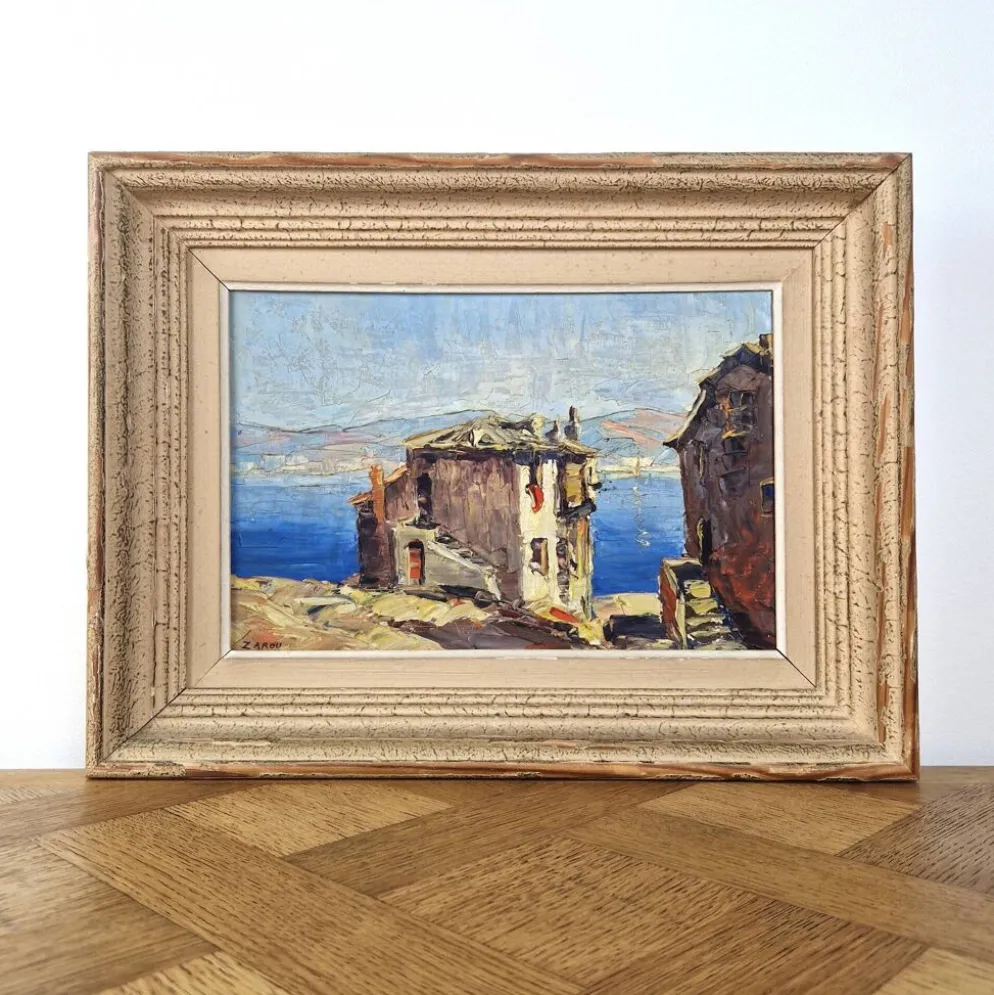 Huile sur panneau Gerard Cardella dit ZAROU tableau signé par l'artiste