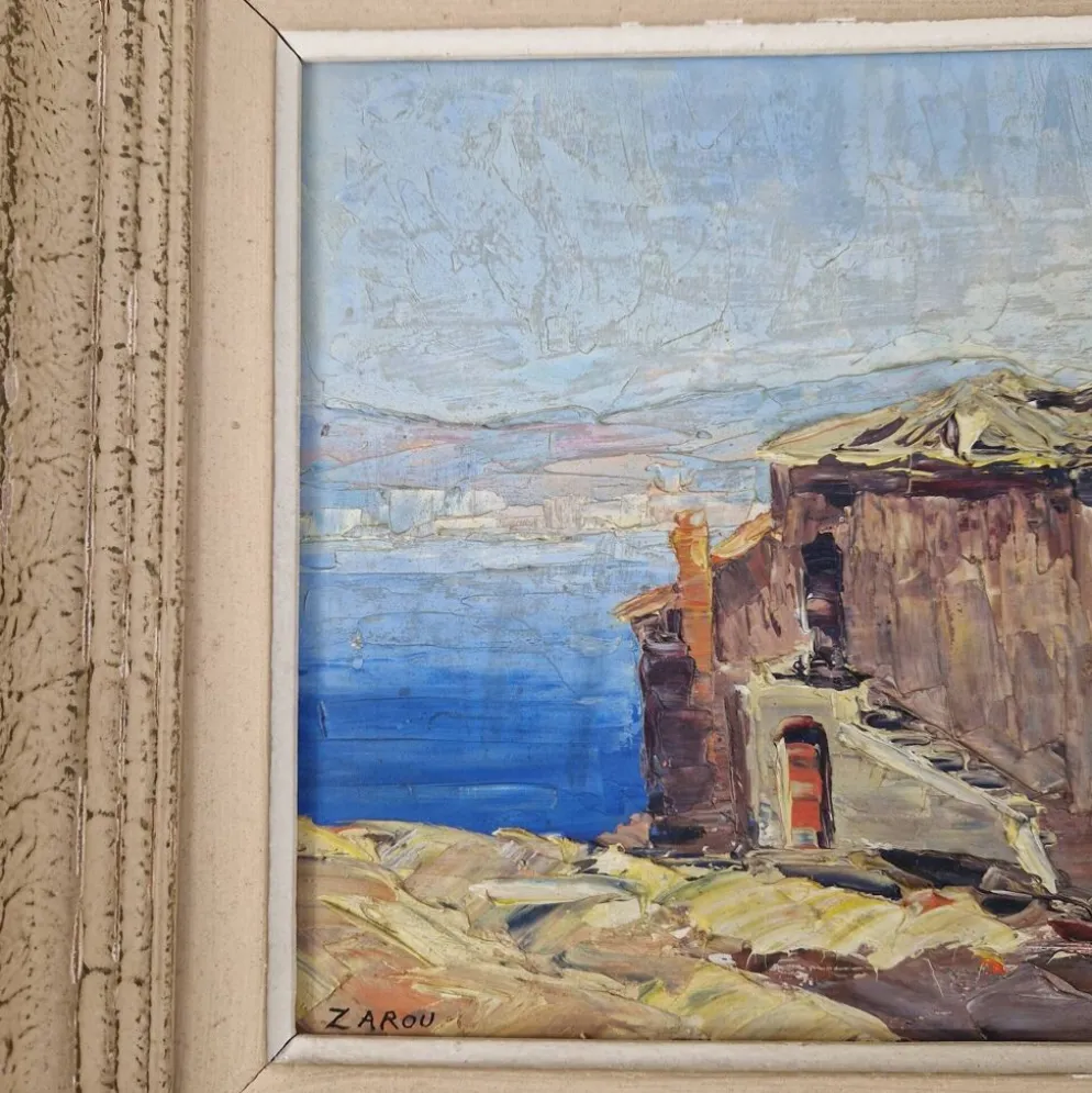 Huile sur panneau Gerard Cardella dit ZAROU tableau signé par l'artiste