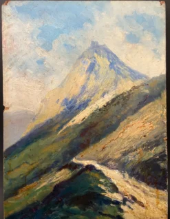 Huile sur panneau Jean-François Louis Merlet – Montségur, 1939