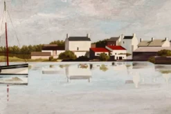 Huile sur panneau, port de pêche, signé 0. Jacquelin