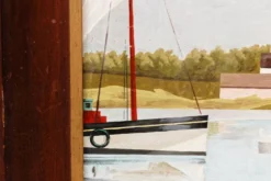 Huile sur panneau, port de pêche, signé 0. Jacquelin