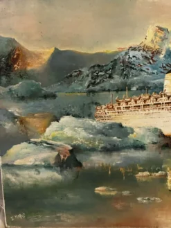 Huile sur toile Alain Chaussois (1950-2018) – Paquebot Arcadia dans le