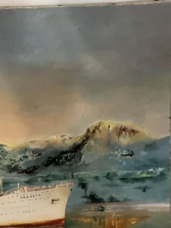 Huile sur toile Alain Chaussois (1950-2018) – Paquebot Arcadia dans le
