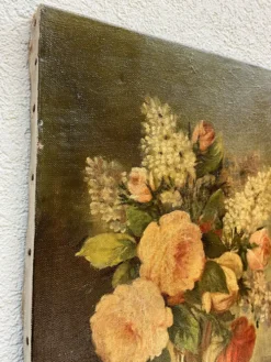 Huile sur toile ancienne signée Lambert – Bouquet de fleurs vers 1930