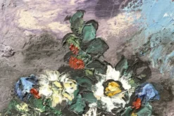 Huile sur toile, bouquet de fleurs, signé