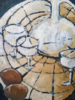 Huile sur toile "Nature morte" Willy Frissen milieu XXe