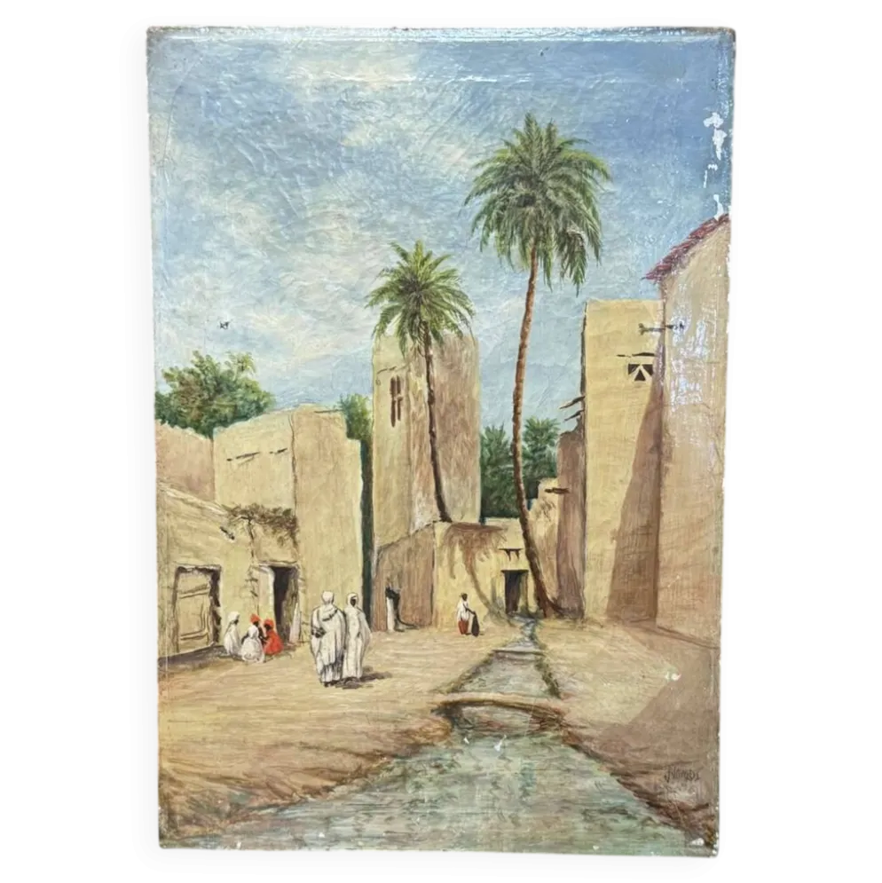 Huile sur toile orientaliste fin XIXème-début XXème signée J. Lawless