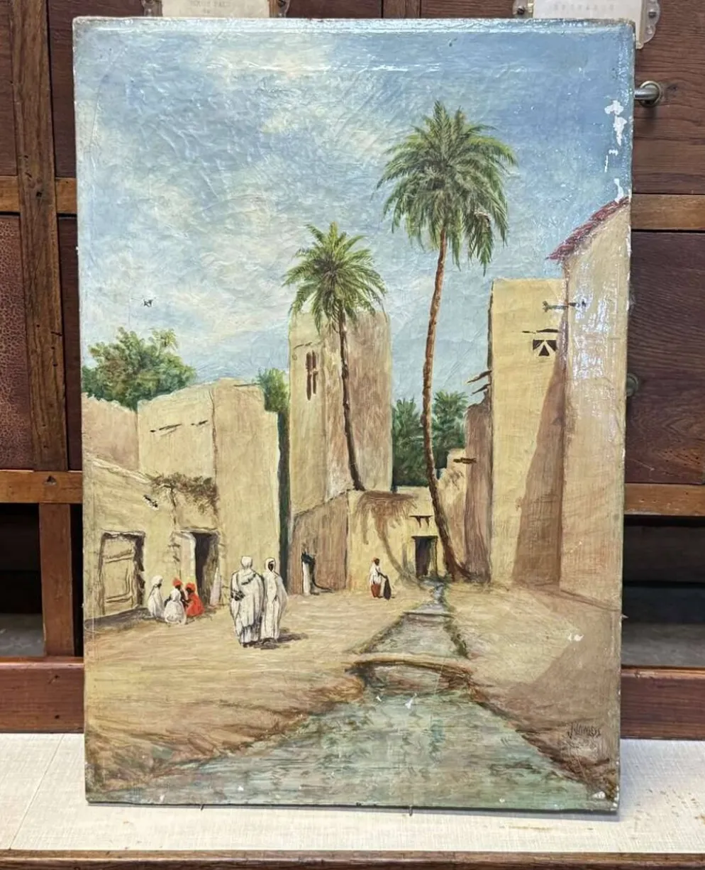 Huile sur toile orientaliste fin XIXème-début XXème signée J. Lawless