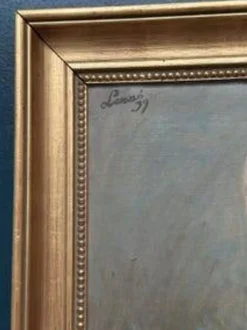 Huile sur toile originale suédoise – 'Portrait d'une dame' par Lenné – Signé – Daté 1939 – Encadré