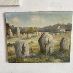 Huile sur toile paysage de Bretagne Lucien Ferriot , Dolmens