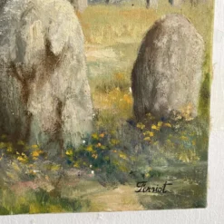 Huile sur toile paysage de Bretagne Lucien Ferriot , Dolmens