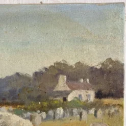 Huile sur toile paysage de Bretagne Lucien Ferriot , Dolmens